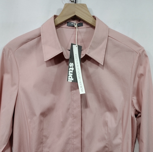 NWT Studio W Concealed Button Shirt Womens 12 Pink Barbiecore Office Career - Picture 2 of 10